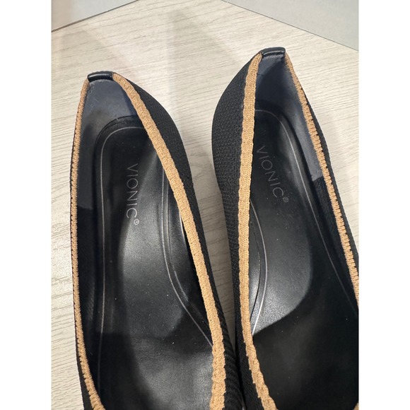 Vionic Black Knit Pointed Toe Flat Comfort Shoes Women's Sz 8 - Picture 7 of 7